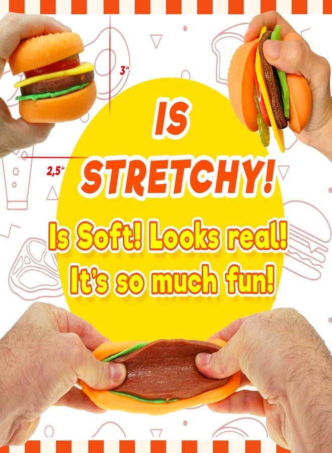 JA-RU Foodie Fusion Play Burger Deluxe Squishy Toy (1 Pack) Smushy Make Your own Patty. Squish Grilled Food Toys for Kids, Teen, & Adult. Stretchy Therapy Stress Relief Fidget Party Favor. 6723-1 - Image 4